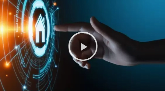 Futuristic digital interface representing smart technology in commercial CCTV installation