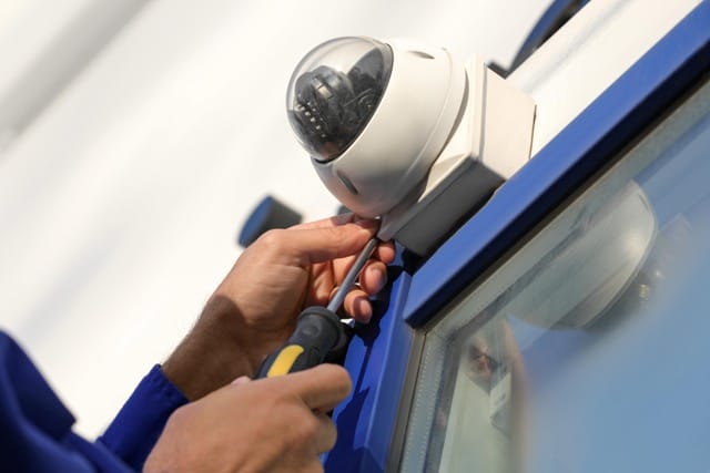 CCTV Installation Benefits For Restaurant: a cctv is installing in restaurant.