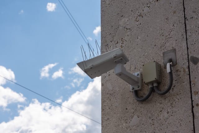 a cctv set up construction side for monitoring everything.
